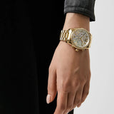  Shop Authentic Michael Kors Lexington Mother of Pearl White Dial Gold Steel Strap Watch For Women - MK7241 - Luxxuri