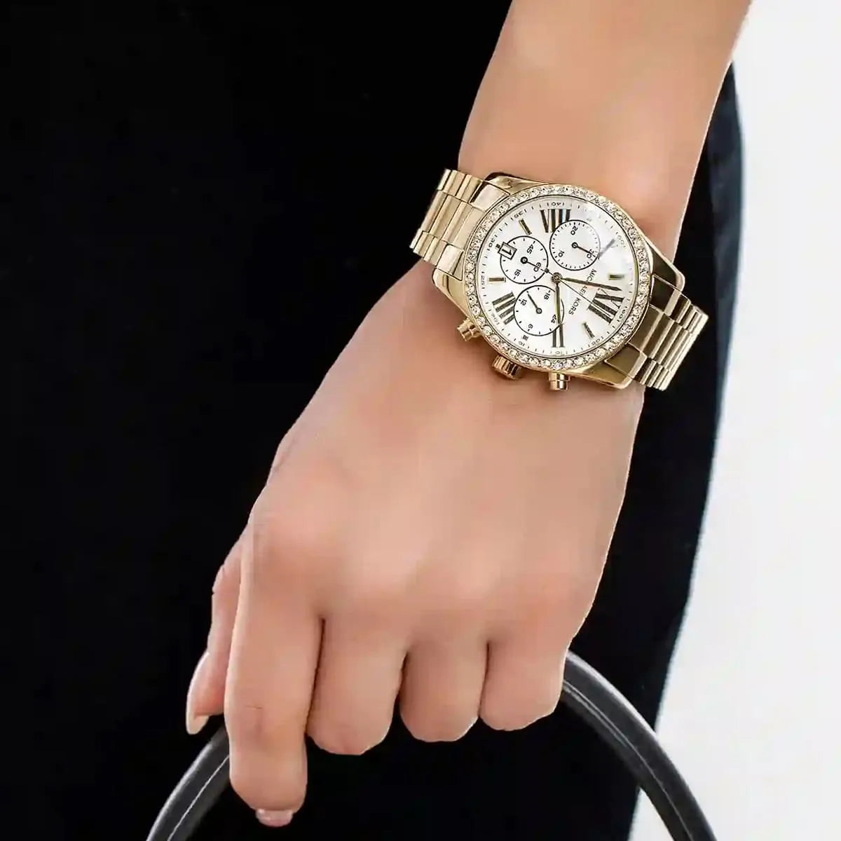  Shop Authentic Michael Kors Lexington Mother of Pearl White Dial Gold Steel Strap Watch For Women - MK7241 - Luxxuri
