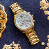  Shop Authentic Michael Kors Lexington Mother of Pearl White Dial Gold Steel Strap Watch For Women - MK7241 - Luxxuri