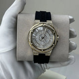  Shop Authentic Michael Kors Lennox Three Hand Crystals Silver Dial Black Silicone Strap Watch For Women - MK7247 - Luxxuri