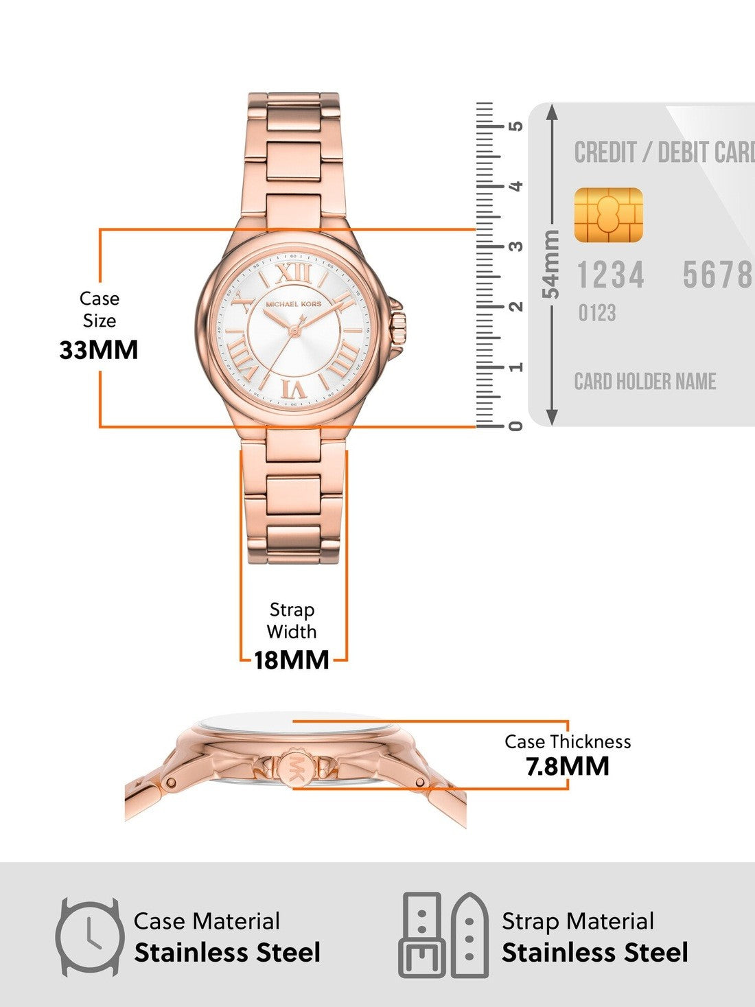  Shop Authentic Michael Kors Camille Quartz White Dial Rose Gold Steel Strap Watch For Women - MK7256 - Luxxuri