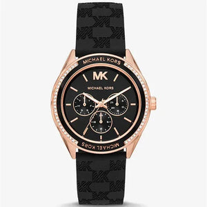  Shop Authentic Michael Kors Jessa Quartz Black Dial Black Silicone Strap Watch For Women - MK7266 - Luxxuri