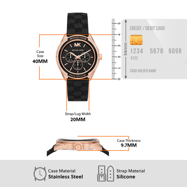  Shop Authentic Michael Kors Jessa Quartz Black Dial Black Silicone Strap Watch For Women - MK7266 - Luxxuri