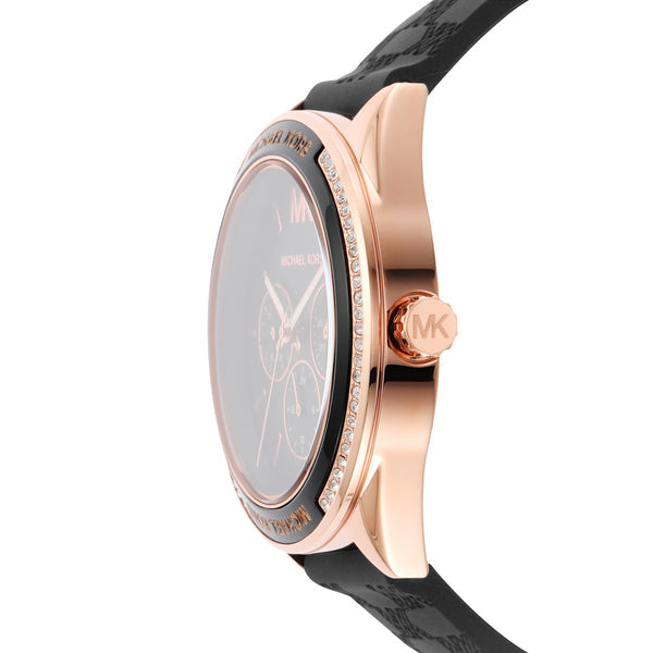  Shop Authentic Michael Kors Jessa Quartz Black Dial Black Silicone Strap Watch For Women - MK7266 - Luxxuri