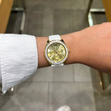  Shop Authentic Michael Kors Jessa Quartz Gold Dial White Silicone Strap Watch For Women - MK7267 - Luxxuri