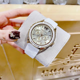  Shop Authentic Michael Kors Jessa Quartz Gold Dial White Silicone Strap Watch For Women - MK7267 - Luxxuri