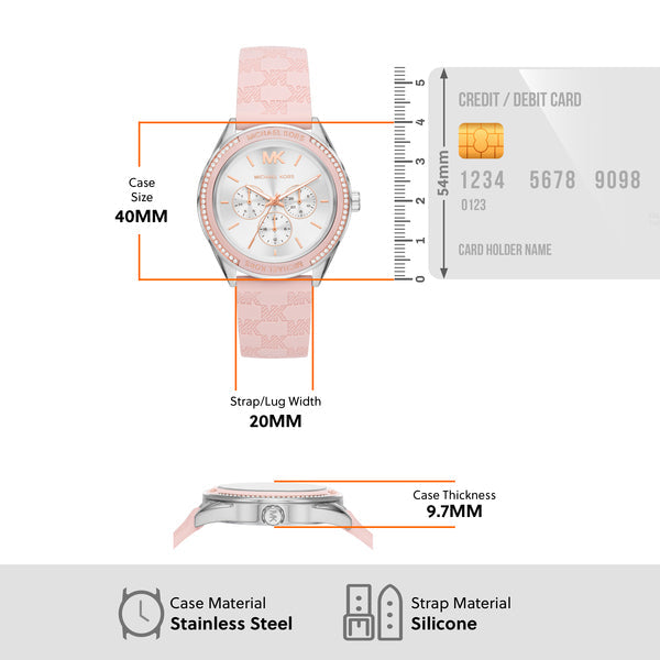  Shop Authentic Michael Kors Jessa Quartz Silver Dial Pink Silicone Strap Watch For Women - MK7268 - Luxxuri