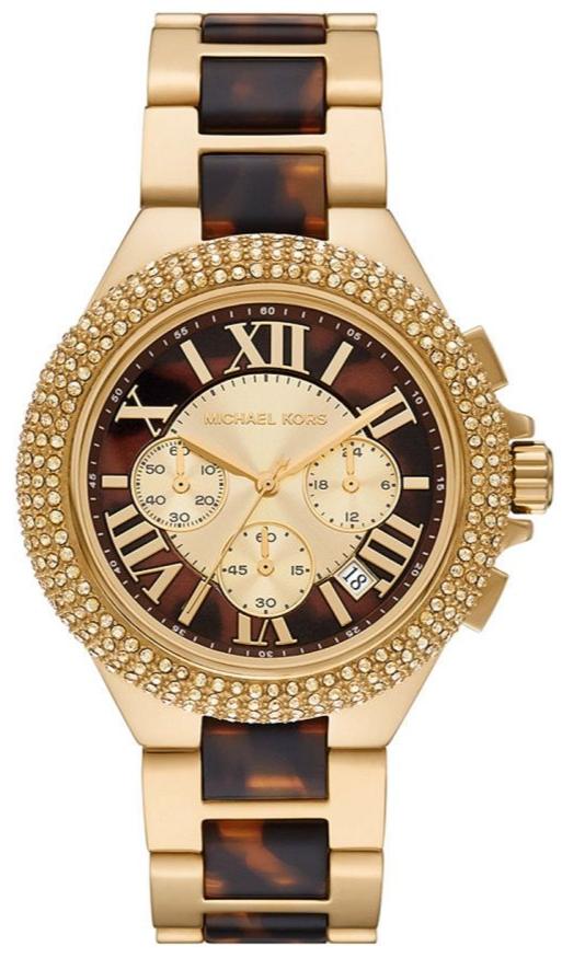  Shop Authentic Michael Kors Camille Chronograph Brown Dial Two Tone Steel Strap Watch For Women - MK7269 - Luxxuri
