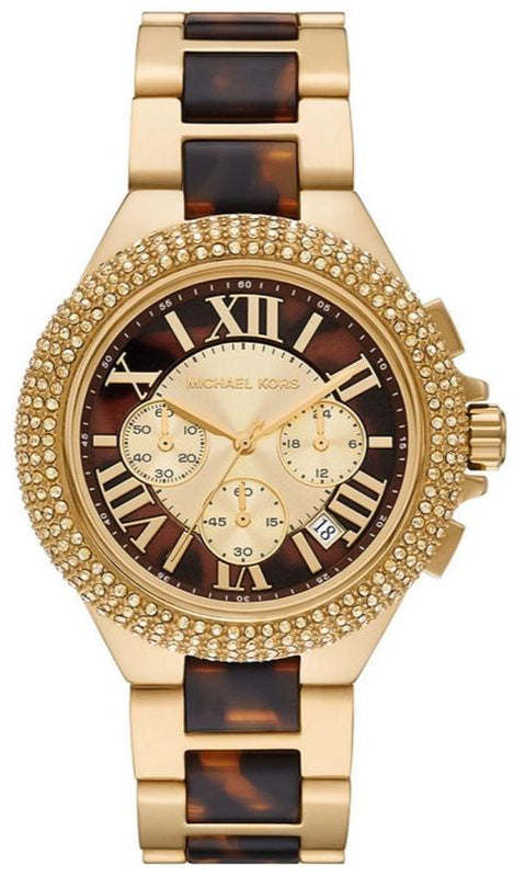  Shop Authentic Michael Kors Camille Chronograph Brown Dial Two Tone Steel Strap Watch For Women - MK7269 - Luxxuri
