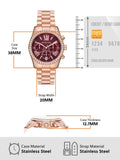  Shop Authentic Michael Kors Lexington Chronograph Red Dial Rose Gold Steel Strap Watch For Women - MK7275 - Luxxuri