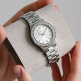  Shop Authentic Michael Kors Lennox Three Hand Silver Dial Silver Steel Strap Watch For Women - MK7280 - Luxxuri