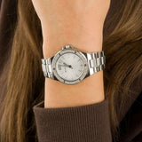  Shop Authentic Michael Kors Lennox Three Hand Silver Dial Silver Steel Strap Watch For Women - MK7280 - Luxxuri