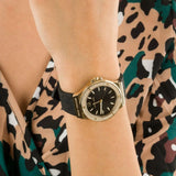  Shop Authentic Michael Kors Mini Lennox Quartz Black Dial Black Silicone Strap Watch For Women - MK7281 - Luxxuri