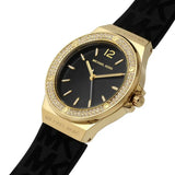  Shop Authentic Michael Kors Mini Lennox Quartz Black Dial Black Silicone Strap Watch For Women - MK7281 - Luxxuri