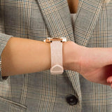  Shop Authentic Michael Kors Mini Lennox Three-Hand Rose Gold Dial Pink Silicone Strap Watch For Women - MK7282 - Luxxuri