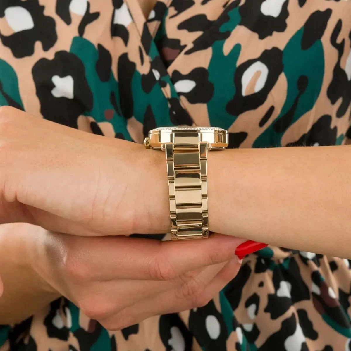  Shop Authentic Michael Kors Parker Analog Crystals Gold Dial Gold Steel Strap Watch For Women - MK7283 - Luxxuri