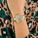  Shop Authentic Michael Kors Parker Analog Crystals Gold Dial Gold Steel Strap Watch For Women - MK7283 - Luxxuri
