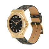  Shop Authentic Michael Kors Lennox Three Hand Black Dial Black Leather Strap Watch For Women - MK7307 - Luxxuri