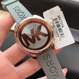  Shop Authentic Michael Kors Janelle Three Hand Grey Dial Grey Rubber Strap Watch For Women - MK7314 - Luxxuri
