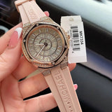  Shop Authentic Michael Kors Lennox Three-Hand Analog White Dial Pink Silicone Strap Watch For Women - MK7334 - Luxxuri