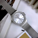  Shop Authentic Michael Kors Lennox Three-Hand Silver Dial Silver Steel Strap Watch For Women - MK7337 - Luxxuri