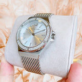  Shop Authentic Michael Kors Lennox Three-Hand Silver Dial Silver Steel Strap Watch For Women - MK7337 - Luxxuri