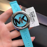  Shop Authentic Michael Kors Janelle Quartz Blue Dial Blue Rubber Strap Watch For Women - MK7350 - Luxxuri