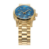  Shop Authentic Michael Kors Runway Chronograph Blue Dial Gold Steel Strap Watch For Women - MK7353 - Luxxuri