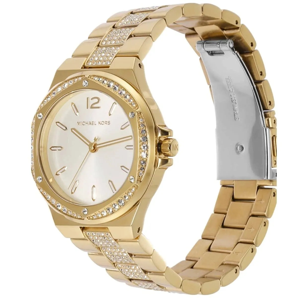  Shop Authentic Michael Kors Lenox Three Hand Silver Dial Gold Steel Strap Watch For Women - MK7361 - Luxxuri