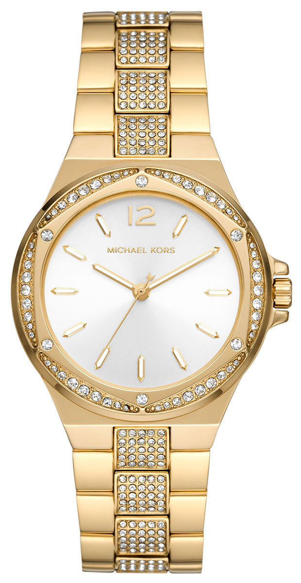  Shop Authentic Michael Kors Lennox Three-Hand Silver Dial Gold Steel Strap Watch For Women - MK7278 - Luxxuri