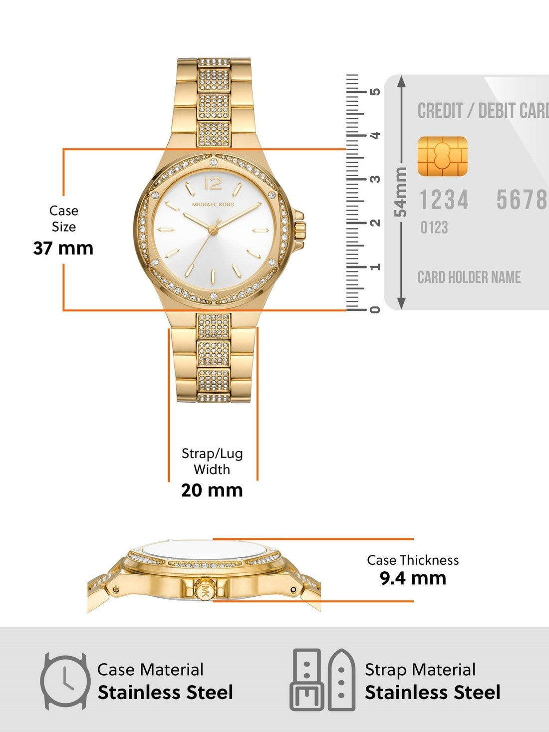  Shop Authentic Michael Kors Lenox Three Hand Silver Dial Gold Steel Strap Watch For Women - MK7361 - Luxxuri