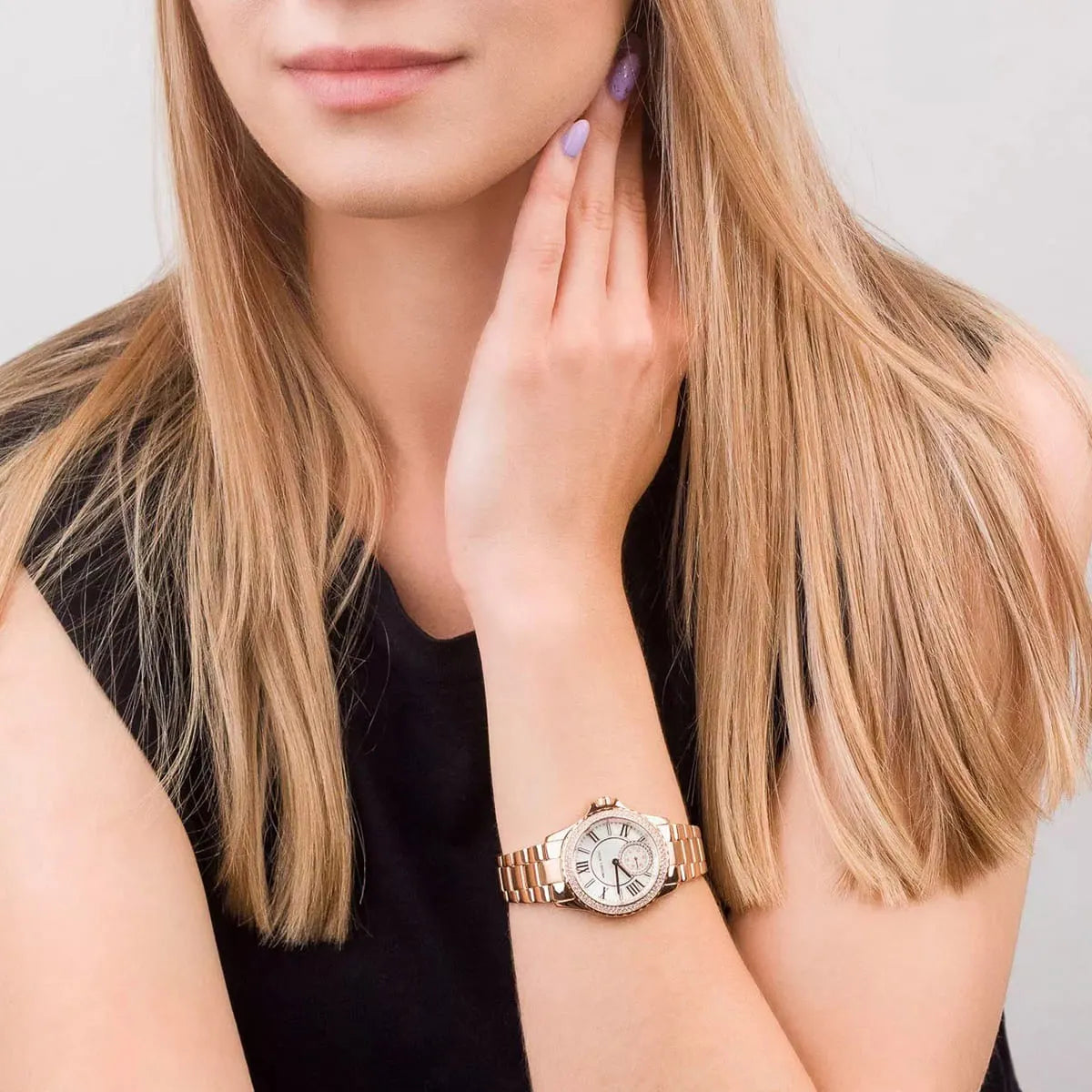  Shop Authentic Michael Kors Camille Quartz Mother of Pearl White Dial Rose Gold Steel Strap Watch For Women - MK7364 - Luxxuri