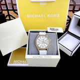 Shop Authentic Michael Kors Mini Pilot Quartz Silver Dial White Silicone Strap Watch For Women - MK7372 - Luxxuri