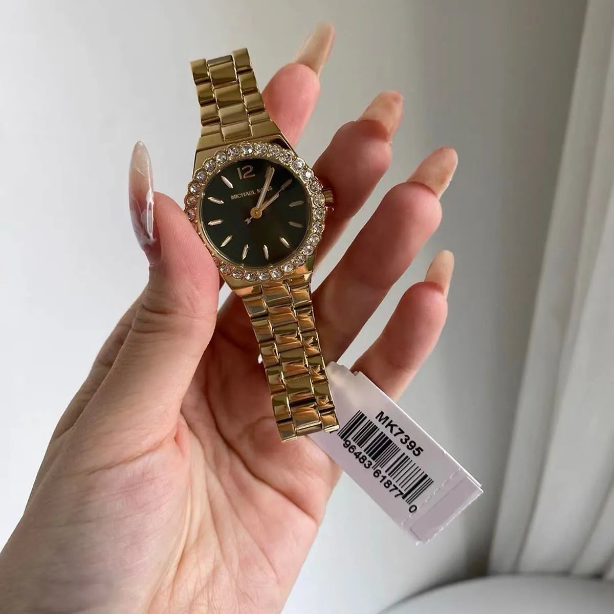  Shop Authentic Michael Kors Lennox Quartz Green Dial Gold Steel Strap Watch For Women - MK7395 - Luxxuri