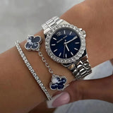  Shop Authentic Michael Kors Lennox Three-Hand Blue Dial Silver Steel Strap Watch For Women - MK7397 - Luxxuri