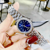  Shop Authentic Michael Kors Lennox Three-Hand Blue Dial Silver Steel Strap Watch For Women - MK7397 - Luxxuri