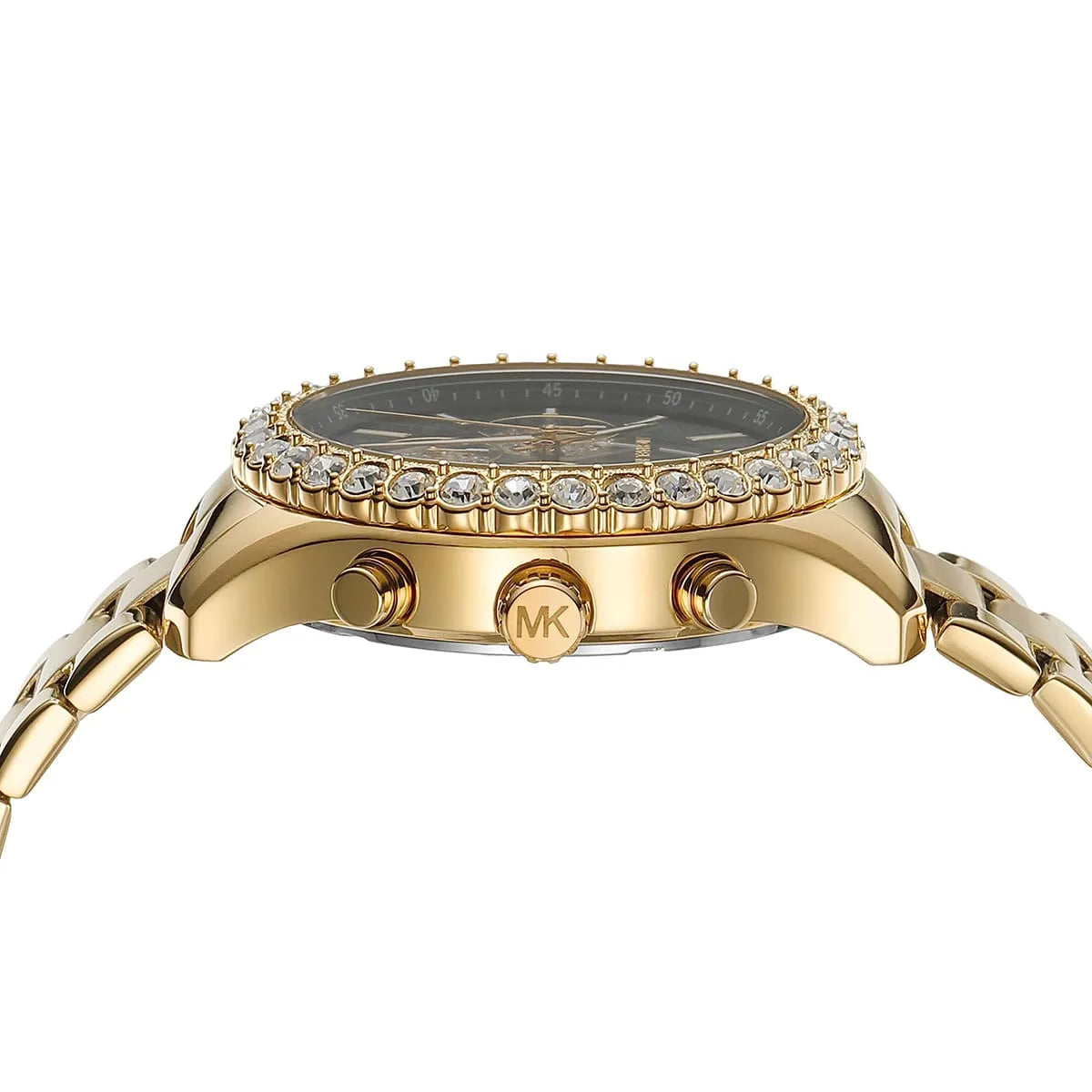  Shop Authentic Michael Kors Berkley Chronograph Black Dial Gold Steel Strap Watch For Women - MK7414 - Luxxuri