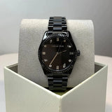  Shop Authentic Michael Kors Lexington Lux Black Dial Black Steel Strap Watch For Women - MK7442 - Luxxuri