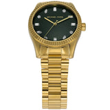  Shop Authentic Michael Kors Lexington Three Hand Green Dial Gold Steel Strap Watch For Women - MK7449 - Luxxuri