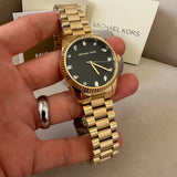  Shop Authentic Michael Kors Lexington Three Hand Green Dial Gold Steel Strap Watch For Women - MK7449 - Luxxuri