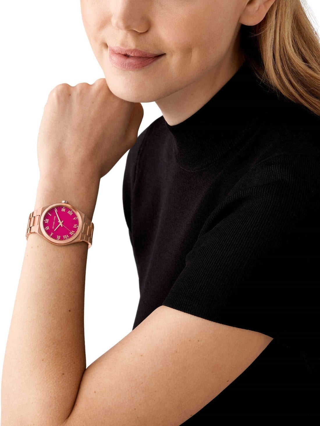  Shop Authentic Michael Kors Lennox Analog Pink Dial Rose Gold Steel Strap Watch for Women - MK7462 - Luxxuri