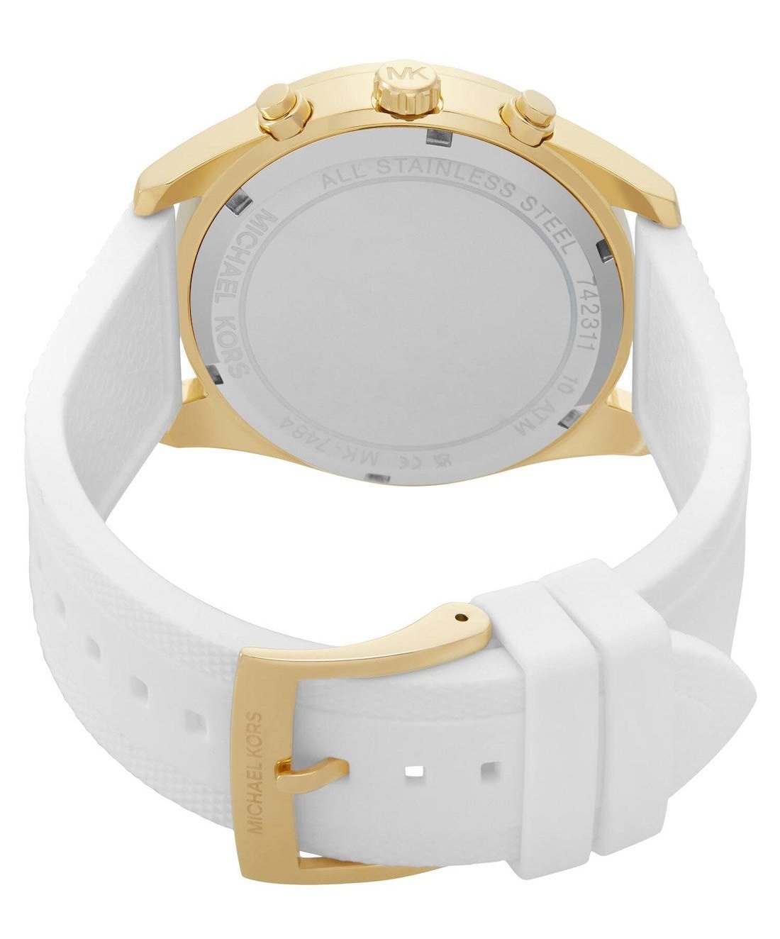  Shop Authentic Michael Kors Hadyn Chronograph White Dial White Rubber Strap Watch for Women - MK7484 - Luxxuri