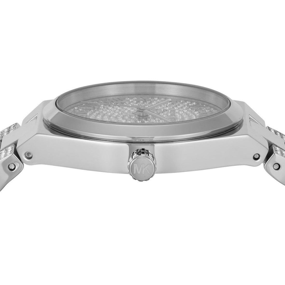  Shop Authentic Michael Kors Lennox Pave Three-Hand Crystals Silver Dial Silver Steel Strap Watch for Women - MK7488 - Luxxuri