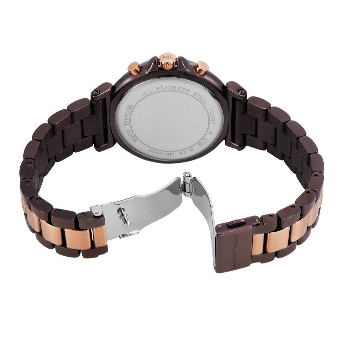  Shop Authentic Michael Kors Maren Chronograph Brown Dial Two Tone Steel Strap Watch for Women - MK7496 - Luxxuri