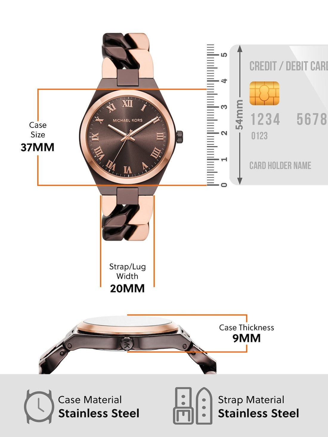  Shop Authentic Michael Kors Lennox Analog Brown Dial Two Tone Steel Strap Watch for Women - MK7501 - Luxxuri