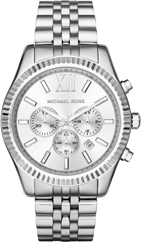  Shop Authentic Michael Kors Lexington Silver Dial Silver Steel Strap Watch for Men - MK8405 - Luxxuri