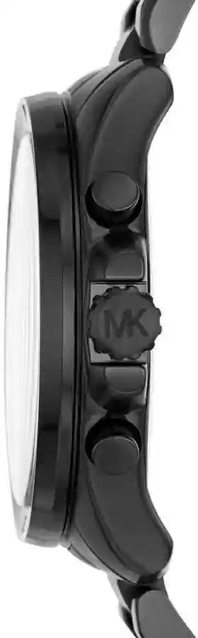 Michael Kors Brecken Chronograph Black Dial Black Steel Strap Watch For Men - MK8482