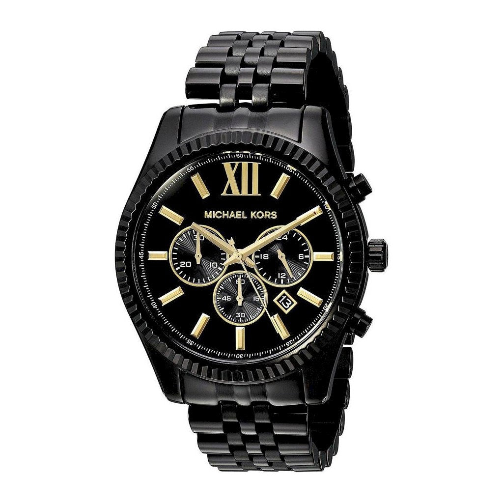  Shop Authentic Michael Kors Lexington Chronograph Black Dial Black Steel Strap Watch for Men - MK8603 - Luxxuri