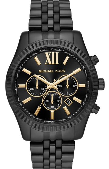  Shop Authentic Michael Kors Lexington Chronograph Black Dial Black Steel Strap Watch for Men - MK8603 - Luxxuri