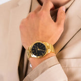  Shop Authentic Michael Kors Slim Runway Quartz Black Dial Gold Steel Strap Watch For Men - MK8621 - Luxxuri